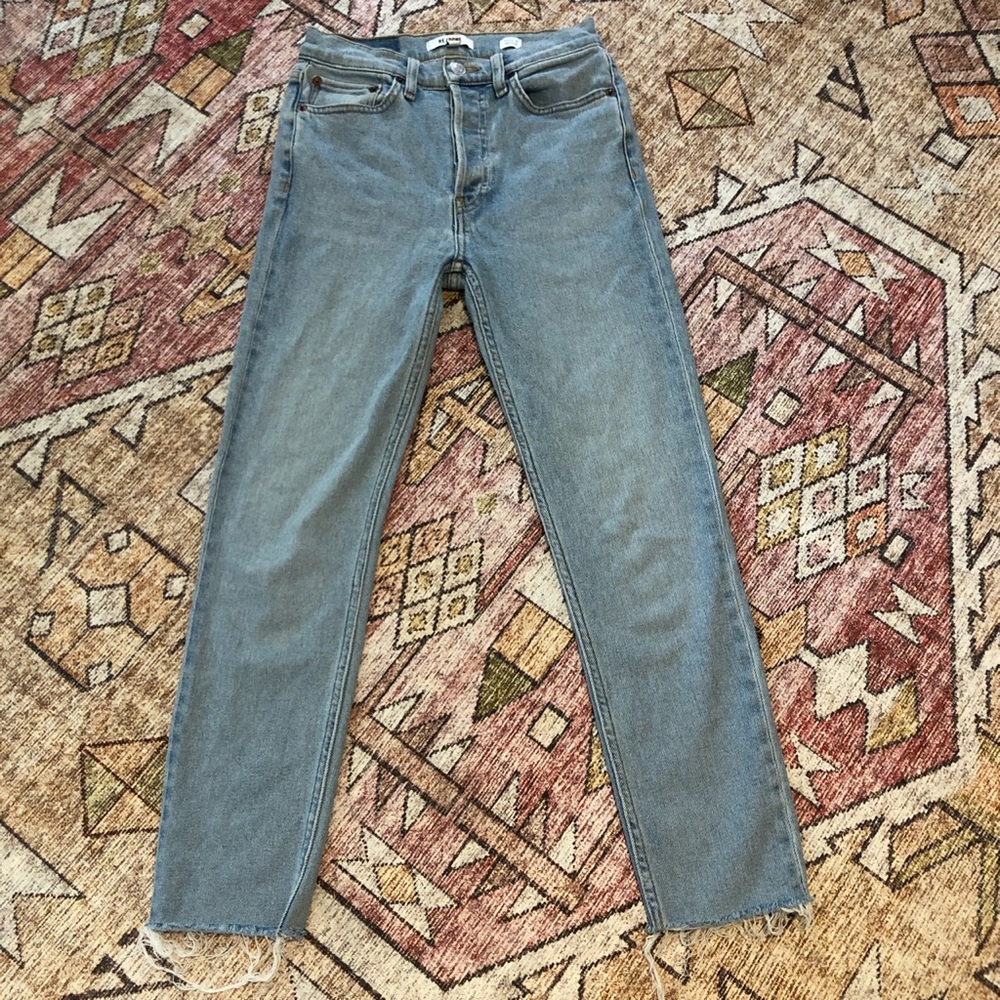 RE/DONE 90s High Rise Ankle Crop in Perfect Indigo